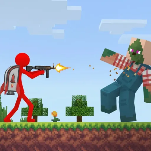 Red Stickman vs Craftmans 2